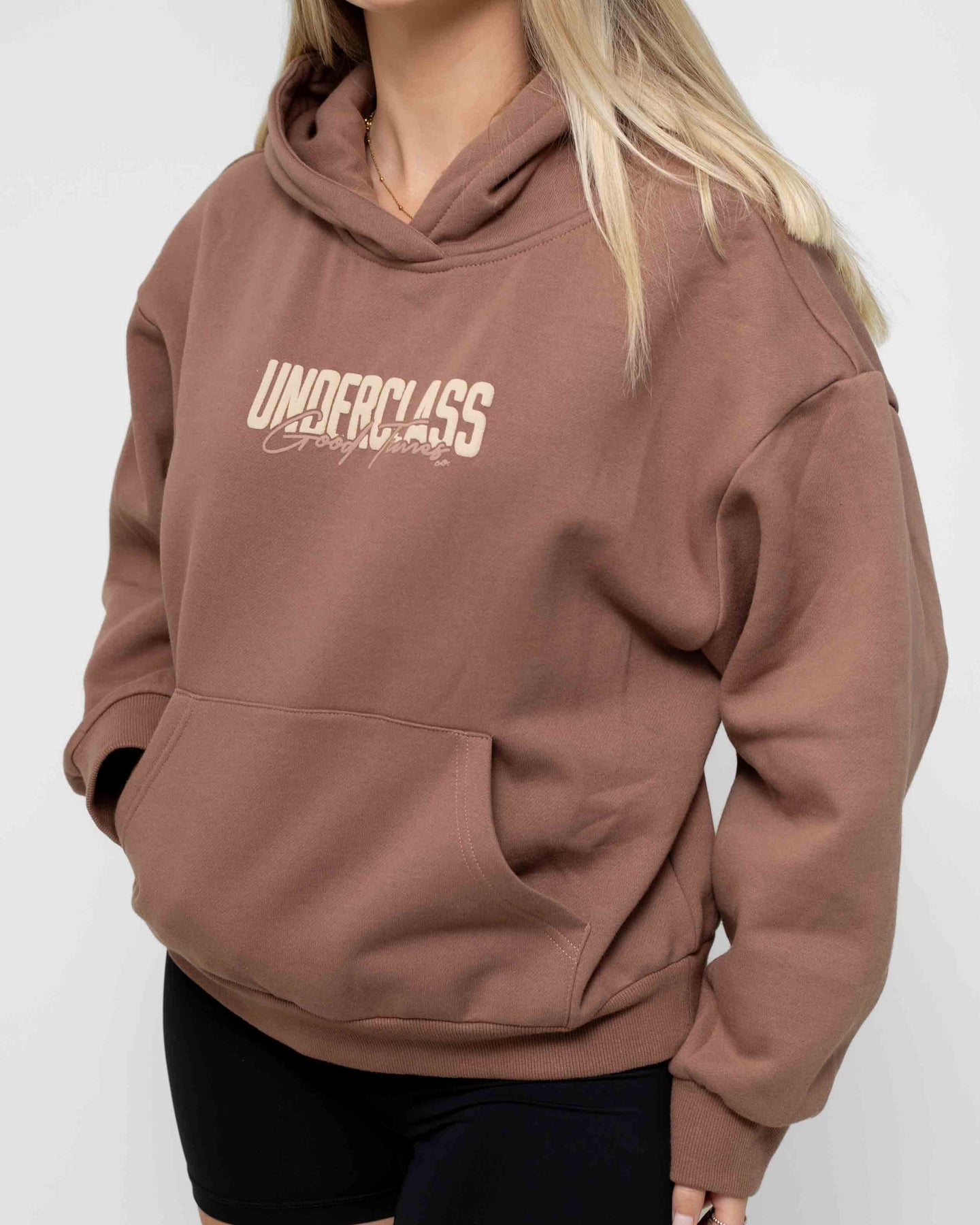 WOMENS GOOD TIMES HOOD - BROWN