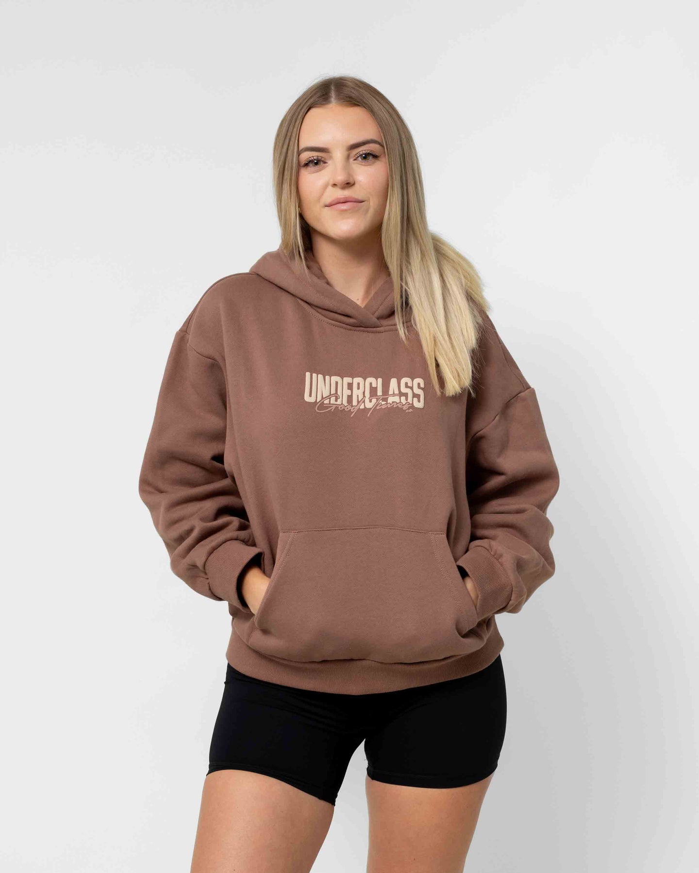 WOMENS GOOD TIMES HOOD - BROWN