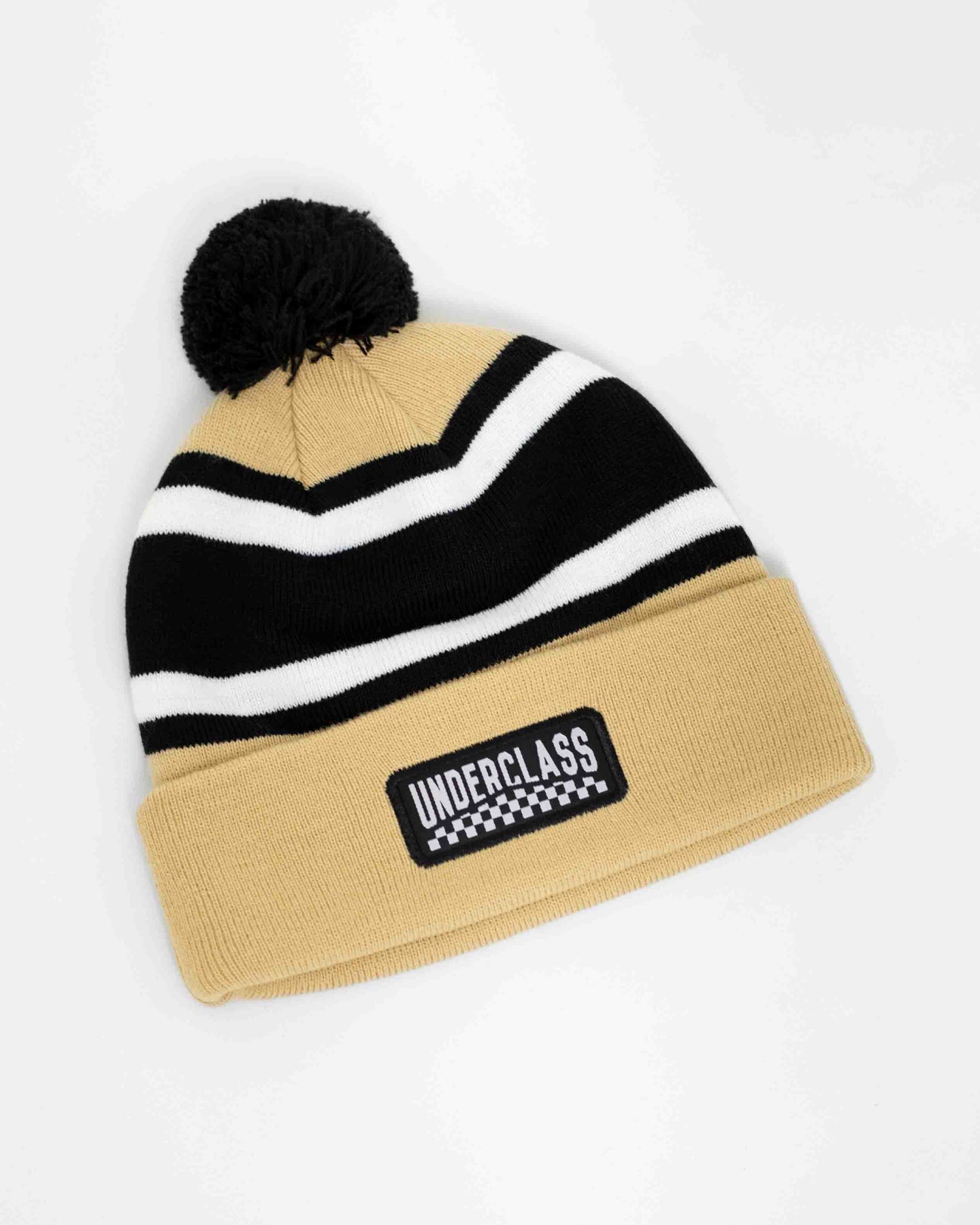 STRIPE BEANIE - BEIGE